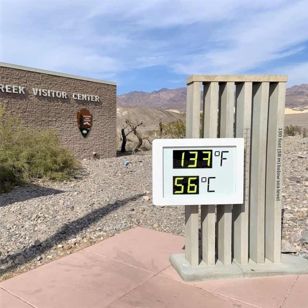 Preliminary data puts yesterday's high temperature at 130°F (54.4°C). Image credit:  NPS/J. Jurado/Instagram