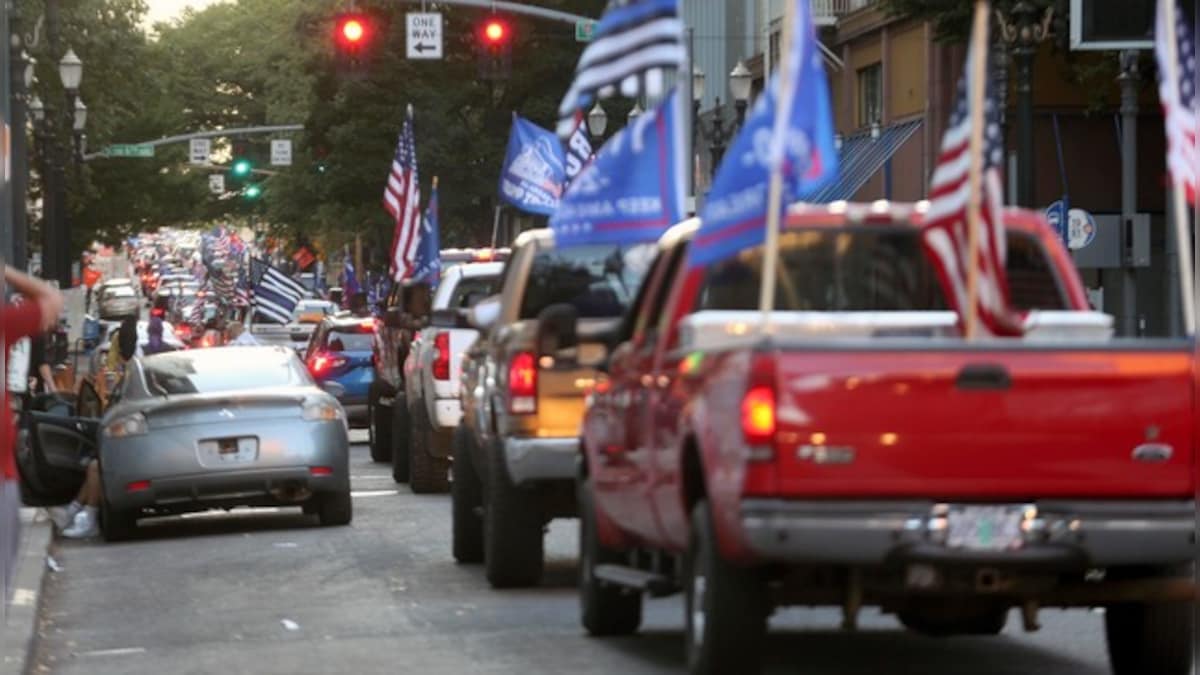 One killed on streets of downtown Portland as Donald Trump supporters clash with BLM activists