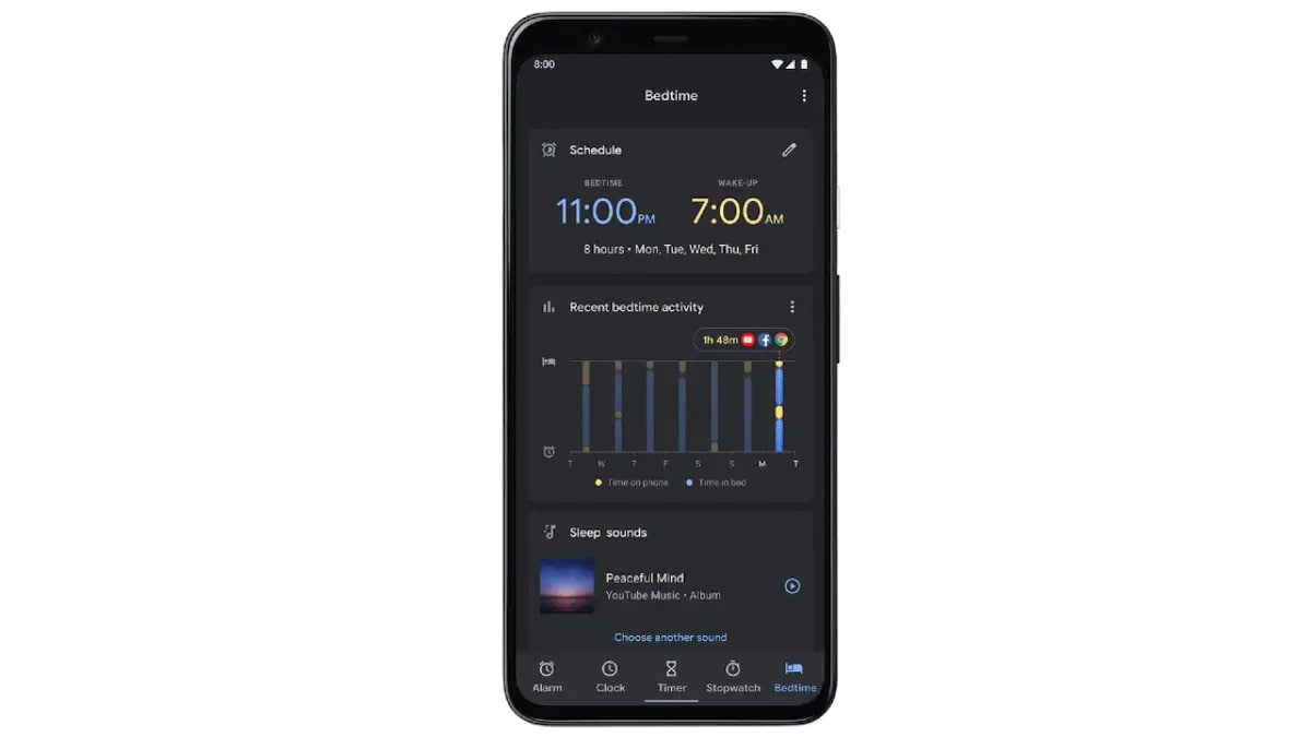 Google has included Bedtime Mode in its Clock App for nearly all Android devices