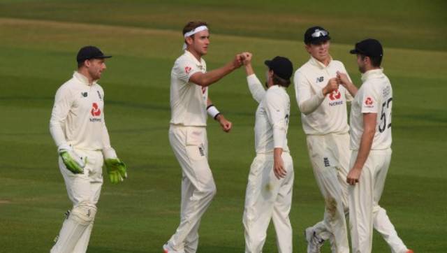 Stuart Broad continued his brilliant form after he registered figures of 4/56 in the rain-affected second Test. AFP 