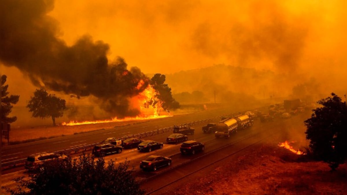 Five killed, thousands forced to flee homes as California wildfires explode in size