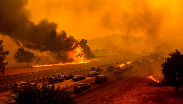 Five killed, thousands forced to flee homes as California wildfires explode in size Five killed, thousands forced to flee homes as California wildfires explode in size