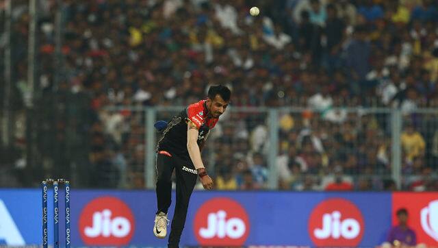Yuzvendra Chahal flighting it for RCB. Sportzpics