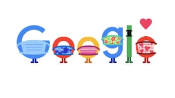 Google Doodle demonstrates COVID-19 prevention methods like using masks, keeping distance