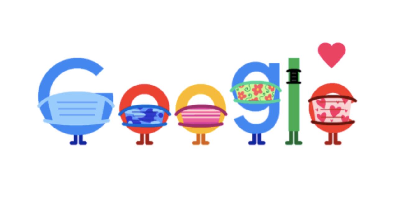 Google Doodle demonstrates COVID-19 prevention methods like using masks, keeping distance Google Doodle demonstrates COVID-19 prevention methods like using masks, keeping distance