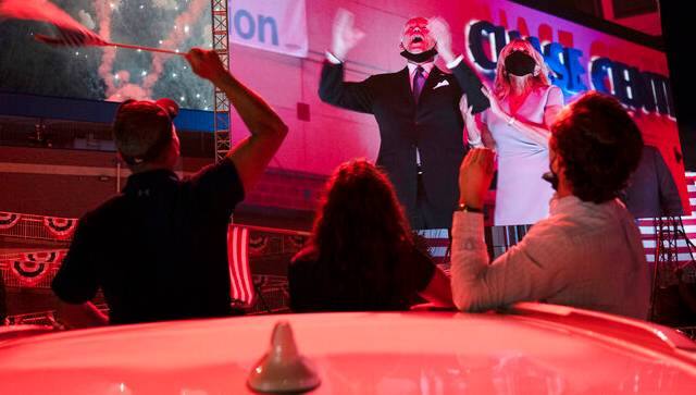 US presidential candidate Joe Biden delivers keynote address at DNC. AP