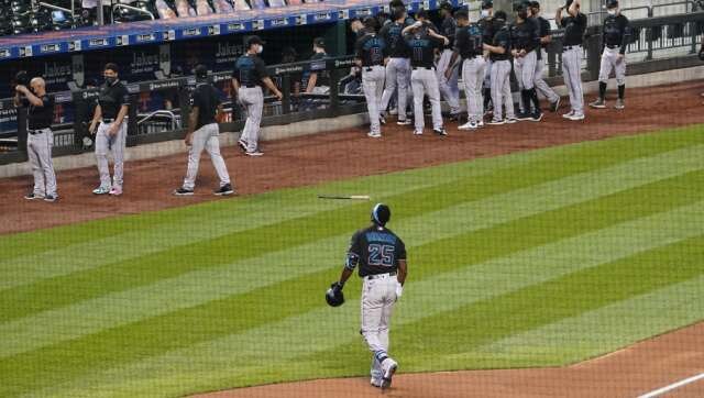 Major League Baseball clubs New York Mets, Miami Marlins walk off field in social injustice protest Major League Baseball clubs New York Mets, Miami Marlins walk off field in social injustice protest