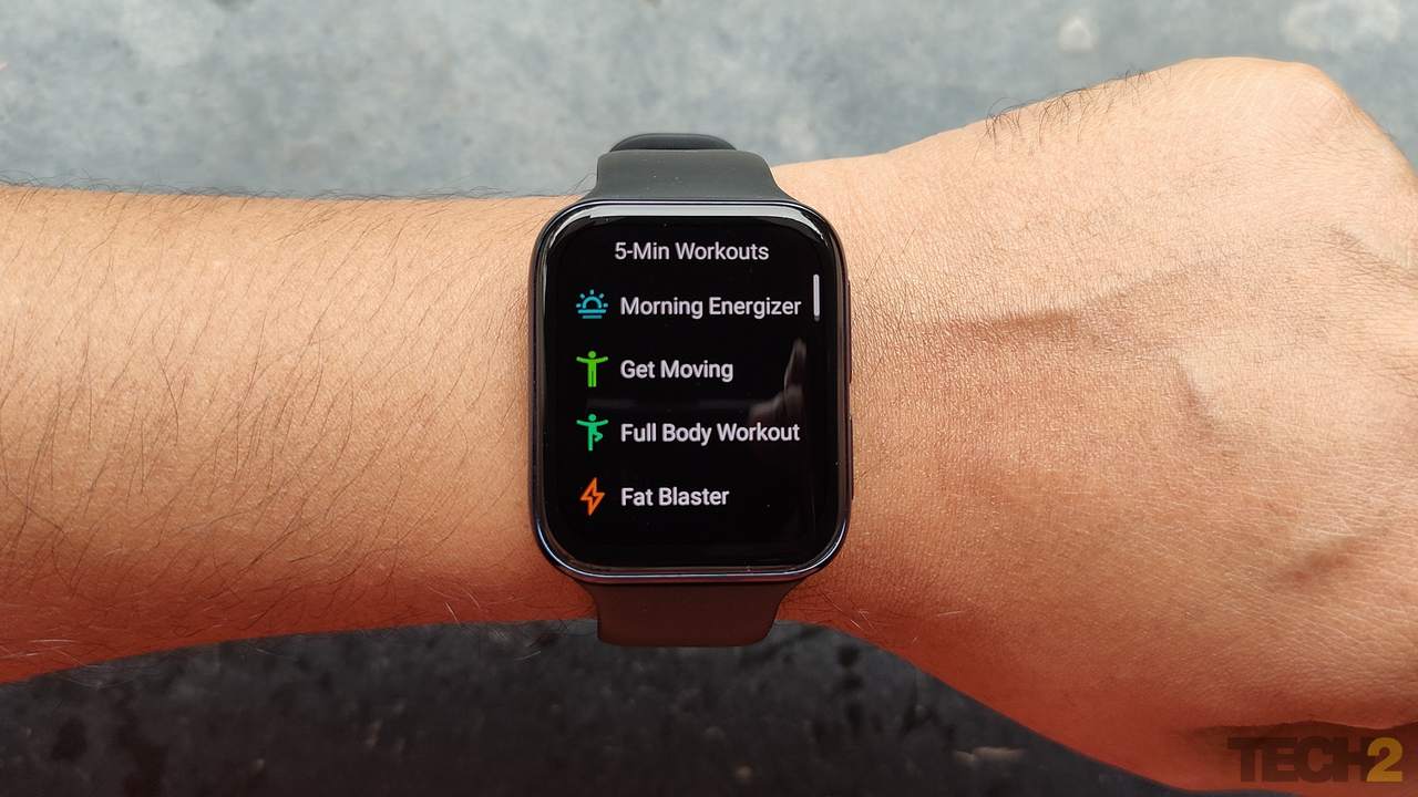 Oppo Watch also guides users through workouts. Image: tech2/Sheldon Pinto