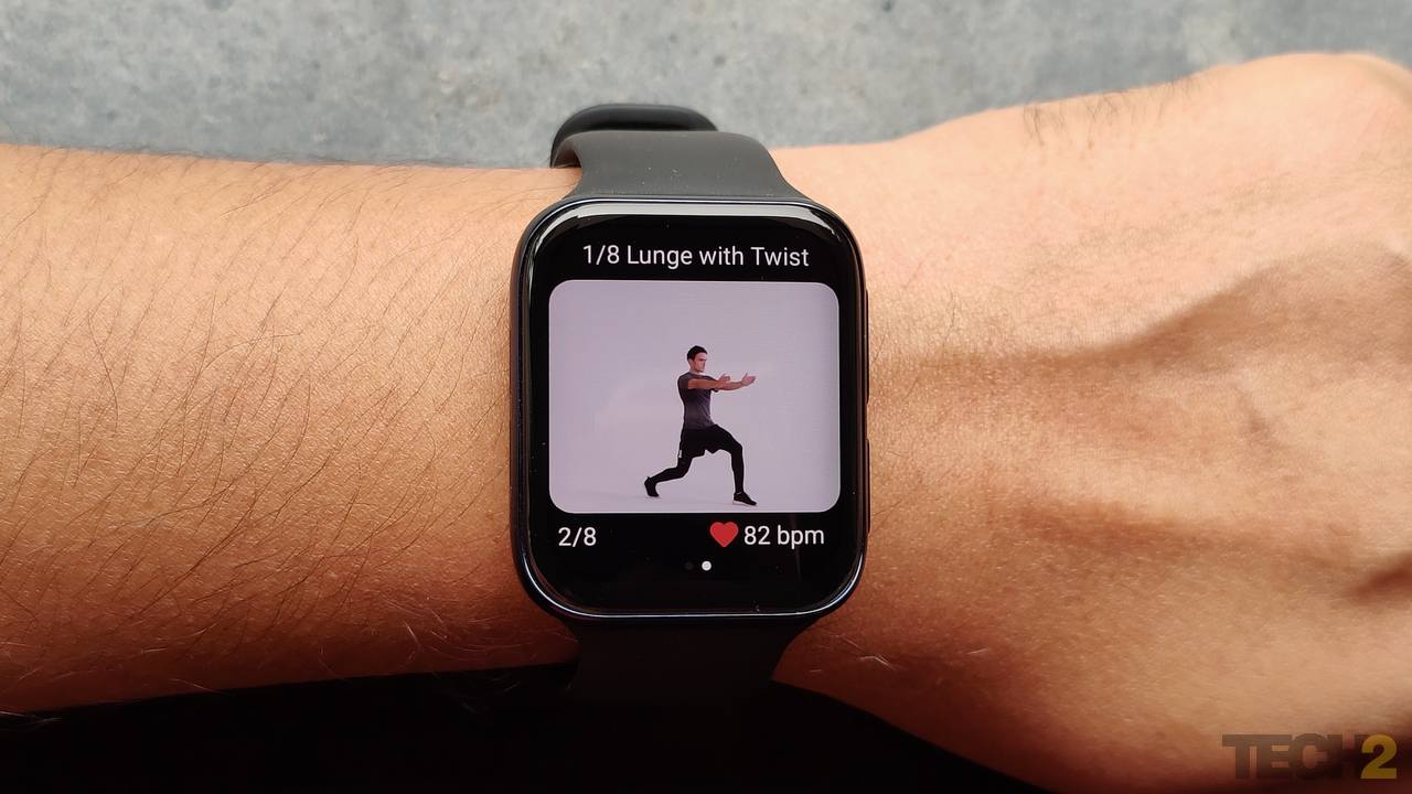Oppo Watch also feature workout videos. Image: tech2/Sheldon Pinto