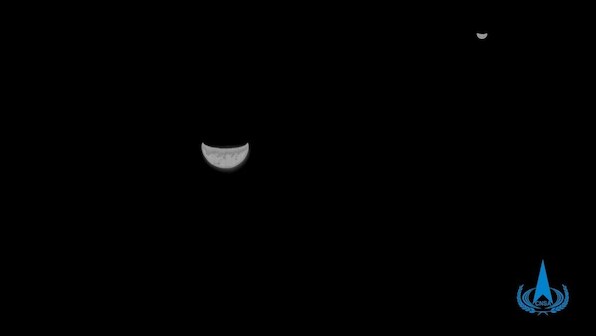 China's Tianwen-1 mission captures unique image of the Earth and moon on its way to Mars