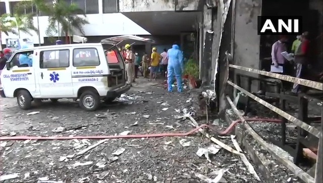 Ten dead after blaze at makeshift COVID-19 facility in Andhra Pradesh's Vijayawada; CM orders probe Ten dead after blaze at makeshift COVID-19 facility in Andhra Pradesh's Vijayawada; CM orders probe