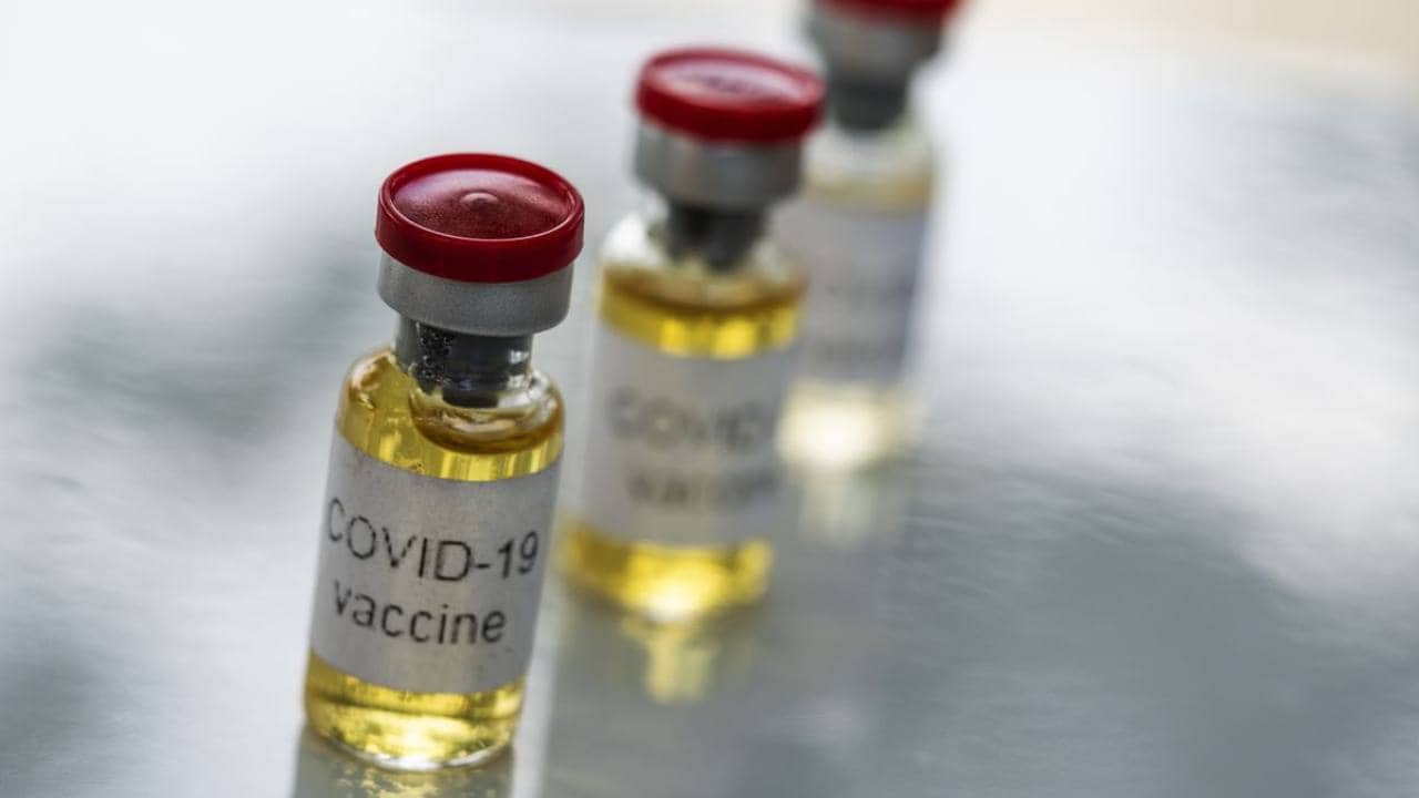 Illustration of vials of COVID-19 vaccine. Image: Igor Golovniov/SOPA Images