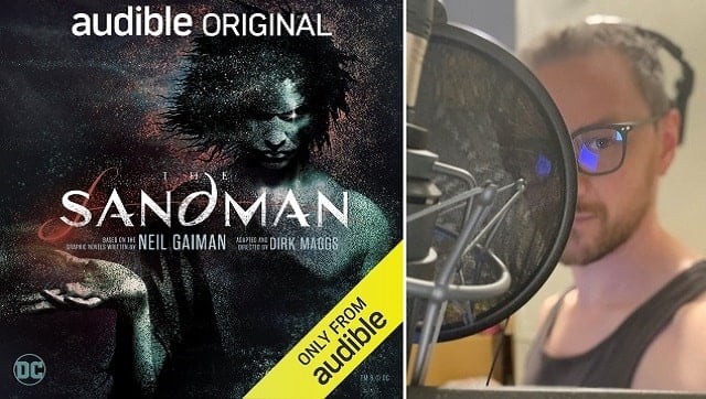 Audible Sandman is a 10-hour adaptation of Gaiman's seminal comics by Dirk Maggs. (R) James McAvoy in the studio