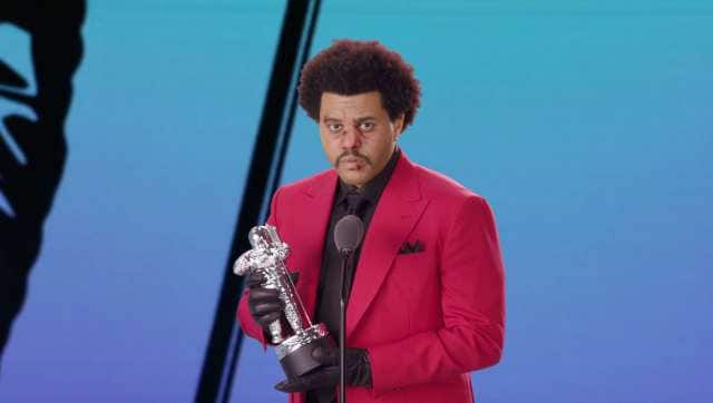 The Weeknd at the MTV VMAs | Image from Twitter @billboard
