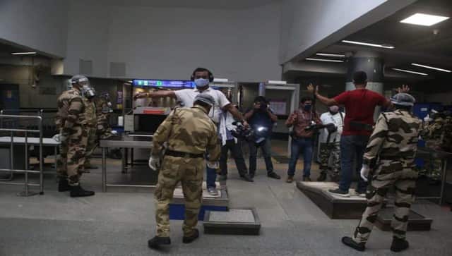 Commuters will now see the post-lockdown avatar of the metro, which a CISF jawan on duty at the Kaushambi Metro Station assured will be “far easier” than boarding a train or flight. Journeys will also take at least 15 minutes longer than in the past. Pic: Pramod Pushkarna 