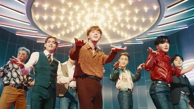 A still from BTS' Dynamite video. YouTube screengrab.