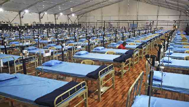 A Covid Care Centre at Mahalakshmi Racecourse in Mumbai. Punit Paranjpe/AFP 