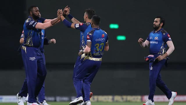 James Pattinson of Mumbai Indians cShubman Gill of Kolkata Knight Riders elebrates the wicket of during match 5 of season 13 of Indian Premier League (IPL) between the Kolkata Knight Riders and the Mumbai Indians held at the Sheikh Zayed Stadium, Abu Dhabi in the United Arab Emirates on the 23rd September 2020. Photo by: Pankaj Nangia / Sportzpics for BCCI