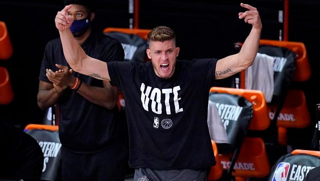 Nba Meyers Leonard Once A Starter Now Helping Miami Heat From The Sideline In The Orlando Bubble Sports News Firstpost
