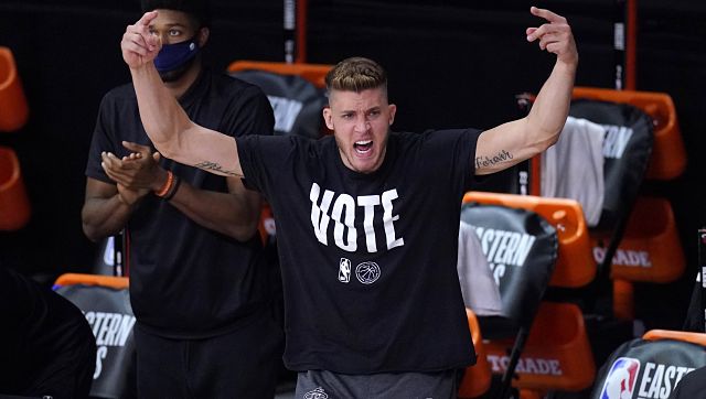NBA: Meyers Leonard, once a starter, now helping Miami Heat from the sideline in the Orlando bubble NBA: Meyers Leonard, once a starter, now helping Miami Heat from the sideline in the Orlando bubble