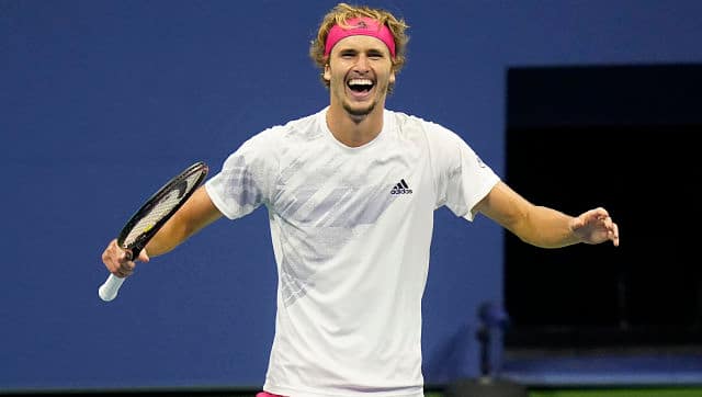 Alexander Zverev, of Germany, reacts after defeating Pablo Carreno Busta. (AP Photo/Frank Franklin II)