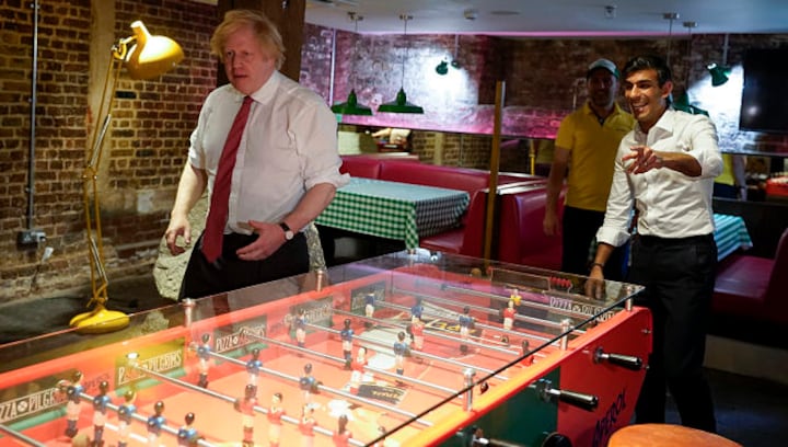 While Boris Johnson sinks in response to COVID-19, Rishi Sunak continues to rise