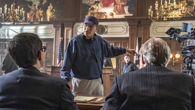 Aaron Sorkin on the set of The Trial of the Chicago 7
