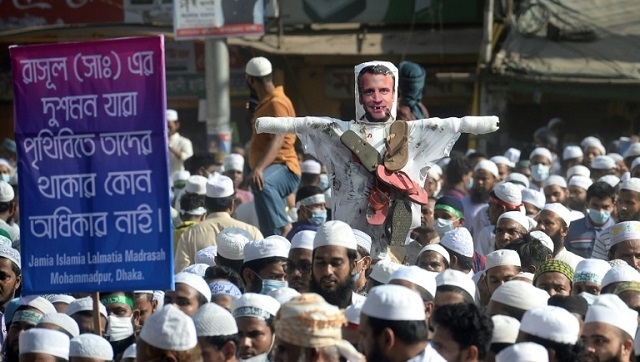 Muslims across world protest against French president Emmanuel Macron over stand on Charlie Hebdo cartoons Muslims across world protest against French president Emmanuel Macron over stand on Charlie Hebdo cartoons