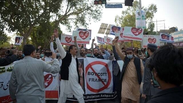 Another 10,000 people marched through Karachi, Pakistan’s biggest city, after Friday prayers in what was organised as a procession to mark the Prophet’s birthday but which was charged with anti-France anger, AFP