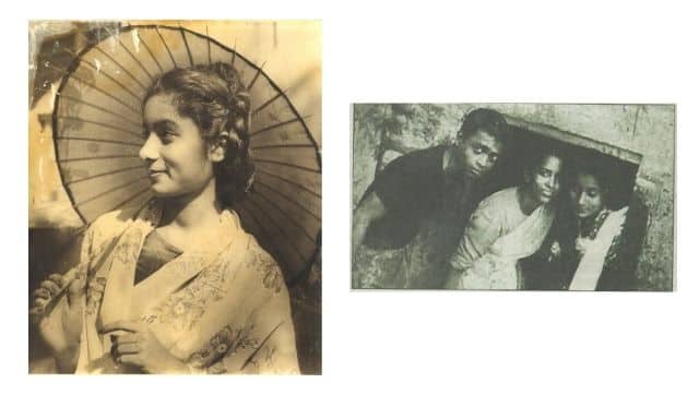 A young Bhanu Rajopadhye (left); (right) VS Gaitonde, Pramila Dandavate and Bhanu Athaiya on a study tour in 1948. Images courtesy Prinseps