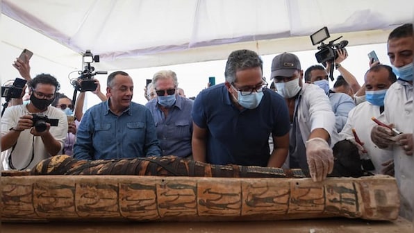 Archaeologists in Egypt crack open 2,500-year old mummy coffin, video goes viral