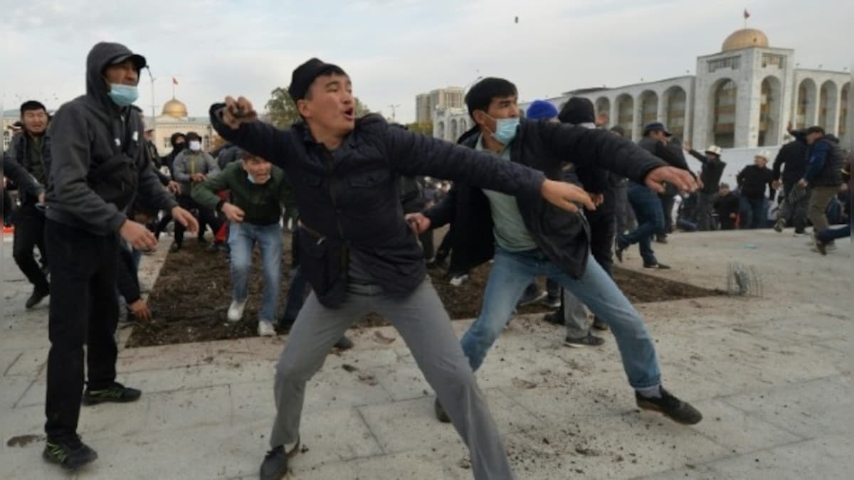 Kyrgyzstan slips deeper into crisis as rival groups clash in capital Bishkek; five injured