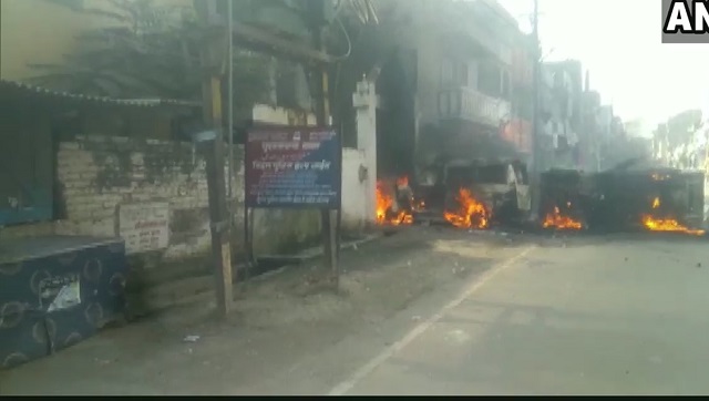 Munger firing: Fresh violence as protesters target police; EC sacks SP, DM, orders probe Munger firing: Fresh violence as protesters target police; EC sacks SP, DM, orders probe