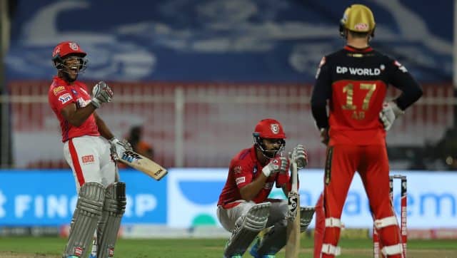 Chris Gayle got out with one needed from the last delivery as pressure mounted on KXIP but Nicholas Pooran helped them get to home with a maximum on the last ball of the match. Image: Sportzpics for BCCI