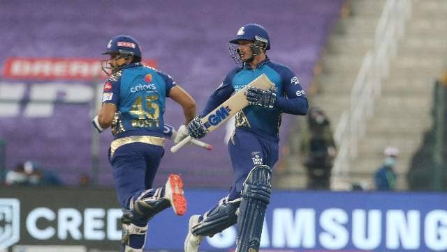 MI won the toss and Rohit Sharma opted to bat first. The skipper and his South African teammate Quinton de Kock forged a quickfire 49-run stand for the first wicket, before the latter was dismissed by Kartik Tyagi. Sportzpics