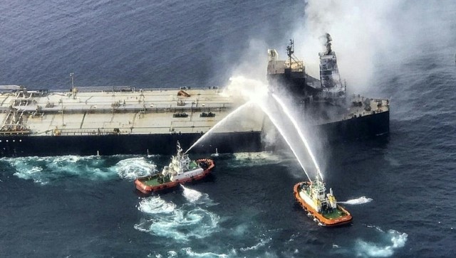 Sri Lanka indicts Greek skipper of fire-stricken tanker for causing oil spill, not reporting environmental damage Sri Lanka indicts Greek skipper of fire-stricken tanker for causing oil spill, not reporting environmental damage