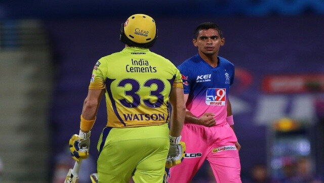 Young Kartik Tyagi continued his fine run with the ball. After picking up the all-important wicket of RCB’s Virat Kohli in his last match, this time he dismissed Shane Watson. Sportzpics 