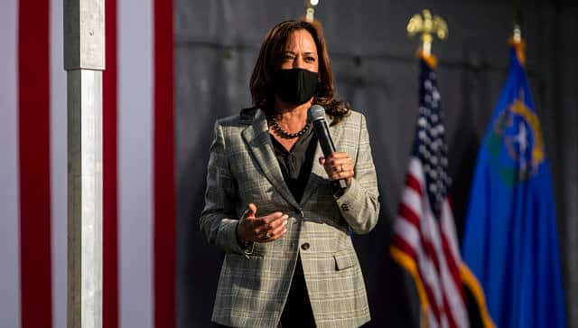 Kamala Harris speaks at a campaign event in Las Vegas last week. By Joe Buglewicz © 2020 The New York Times