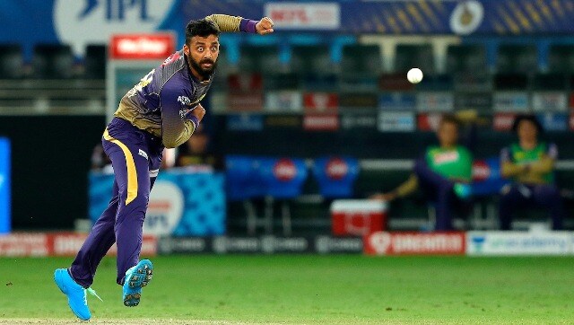 Varun Chakravarthy continued his fine run with the ball, finishing with figures of 2/20. While Varun conceded only five runs per over, he was ably assisted by Australian speedster Pat Cummins, who also picked up two wickets. Sportzpics 