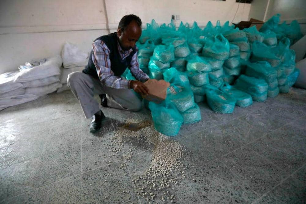 In Yemen, the politics surrounding access to food aid has left thousands at risk of starvation. Yahya Arhab/EPA