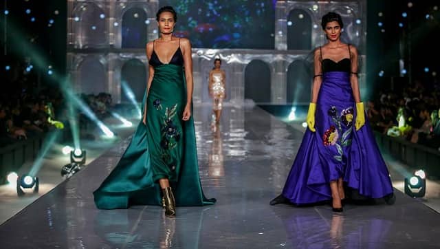 Models in designer duo Gauri and Nainika's creations at the finale of the previous Lakme Fashion Week. Image courtesy LFW