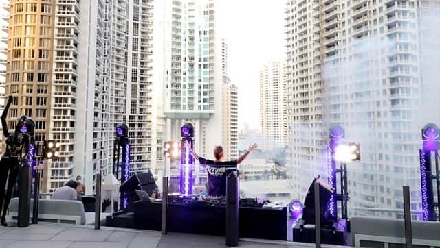David Guetta's rooftop concert in Miami in April 2020