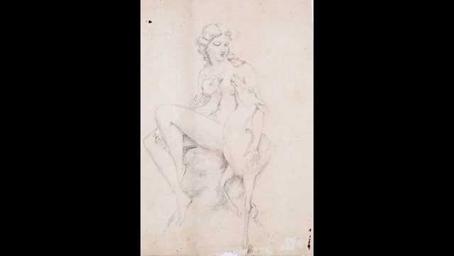 Coming to Bombay; pencil on paper, circa 1948