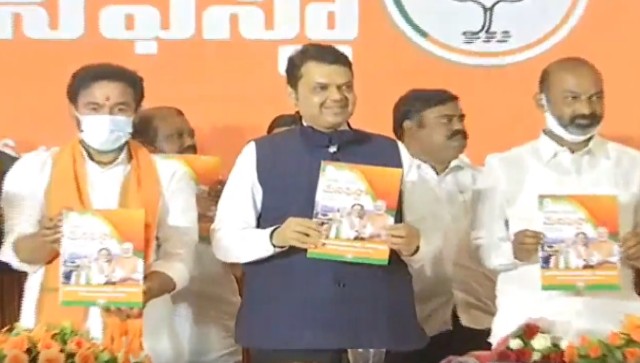 Hyderabad Civic Polls: BJP promises Rs 25k for flood victims, tablets for students, free metro rides for women Hyderabad Civic Polls: BJP promises Rs 25k for flood victims, tablets for students, free metro rides for women