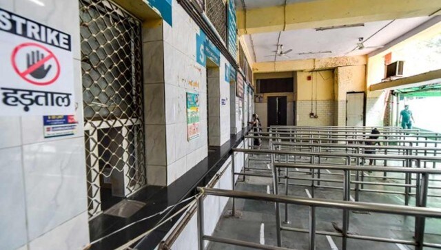 Hindu Rao Hospital in New Delhi wears a deserted look during a strike over non-payment of salaries. PTI