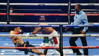 Gervonta Davis grabs WBA belt with sixth round knockout of Santa Cruz; Japan's unbeaten 'Monster' Inoue KOs Moloney in Vegas debut