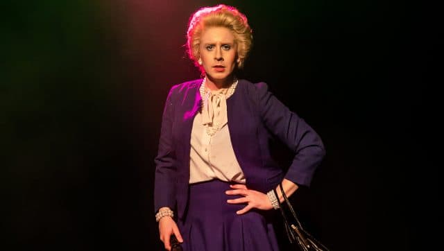 Matt Tedford in “Margaret Thatcher_ Queen of Club Nights,” during the Edinburgh Festival Fringe in Scotland 