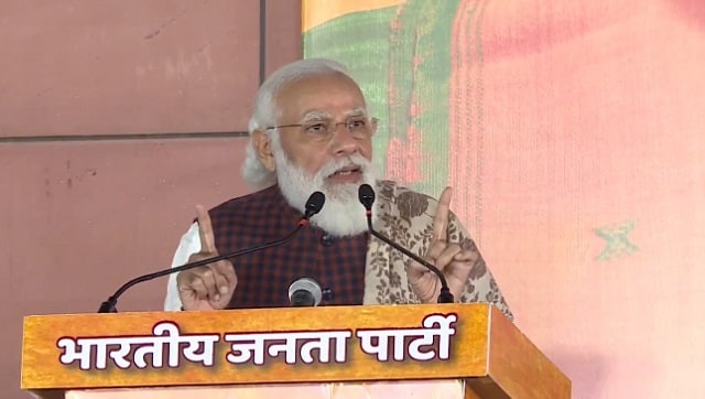 Prime Minister Narendra Modi addresses BJP workers at party HQ. Twitter @BJP4India