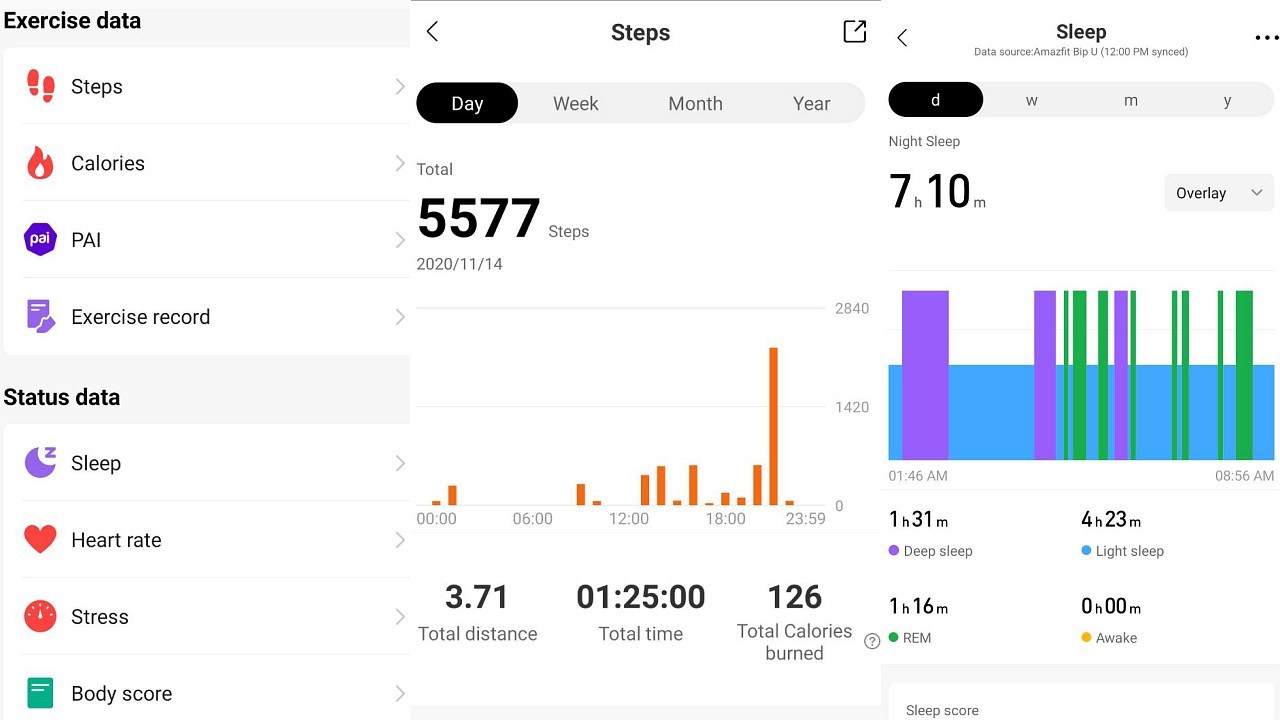 Steps and sleep data in app. Image: Author provided