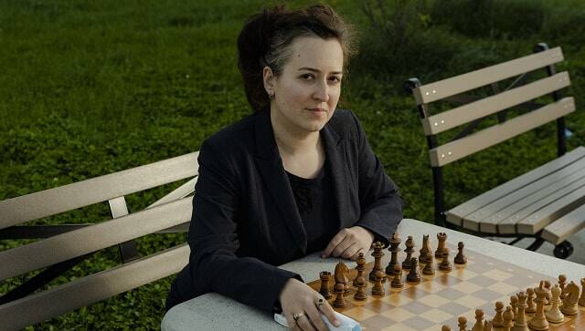 Irina Krush, who recently won her eighth United States Women’s Championship, in Brighton Beach on May 14, 2020 (Sasha Maslov/The New York Times) 